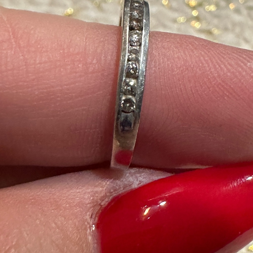 Vintage Diamond Platinum Wedding Band